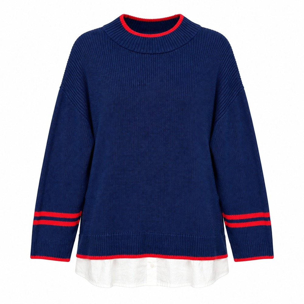 Talots Preppy Academic Layered Sweater Women XL Nautical Old Money Varsity Core